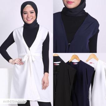 Omah Fesyen Rosseta Plain Layer Muslim Set - Navy  