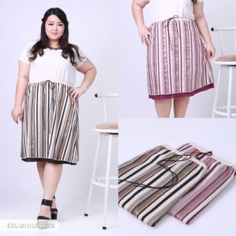 Omah Fesyen Sanizikhsa Stripe Casual Big Mini Skirt - Black  