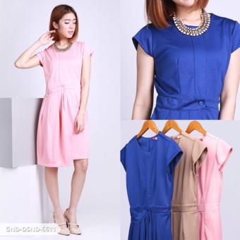 Omah Fesyen Syaqilah Plain Layer Mini Dress - Peach  