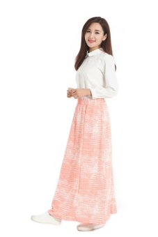 One size bottoms muslim women lace slim Skirt baju kurung Arab Loose-fitting clothing wear Special for Ramadan(Pink) - intl  