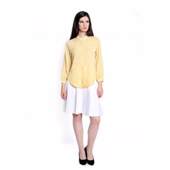 Ootd Women Pakaian Blouse Wanita Agust Top 67 - Kuning  