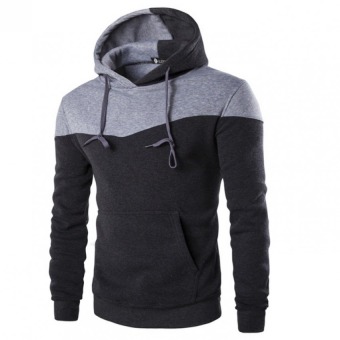 Outlet Color matching men's hoody Grey - intl  