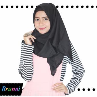 parisku hijab jilbab segiempat brunei black  