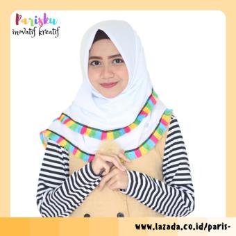 parisku hijab jilbab segiempat ghana white  