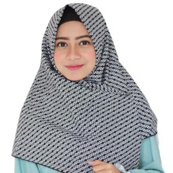 Parisku Hijab Jilbab Segiempat Monochrome Blacksnail  