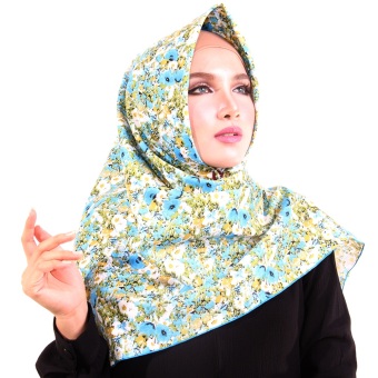 Parisku Jilbab Hijab Segiempat Katun Parisku Square maiza blue  