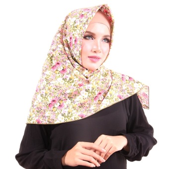 Parisku Jilbab Hijab Segiempat Katun Parisku Square maiza peach  