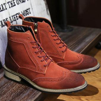 PATHFINDER Fashion Men's Suede Boots British Style Men Shoes?Brown?  