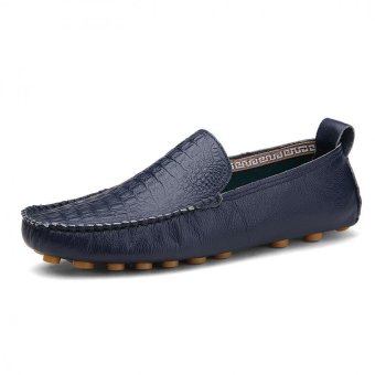 PATHFINDER Men Leather Loafers Shoes Blue  