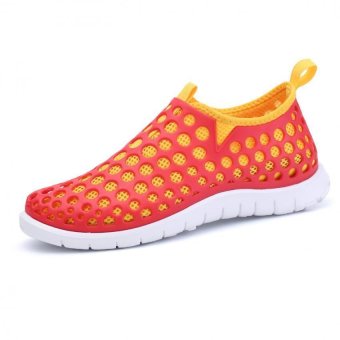 PATHFINDER Men's Breathable Mesh Slip On Shoes Walking Casual Water Shoes (Red)  