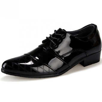 PATHFINDER Mens Formal Leather Shoes Wedding Dress Oxford (Black)  