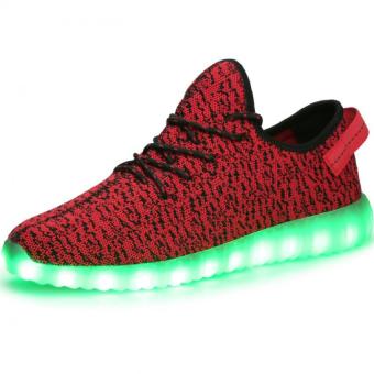 PATHFINDER Unisex LED Sport Shoes Women's Boots Shoes Men's Fashion Sneakers 350 (Red)  