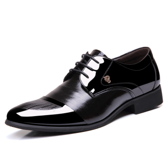 PINSV Leather Men Formal Shoes Business Loafers Shoes Slip-On (Black) - intl  