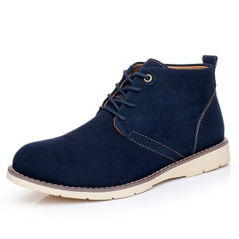 PINSV Men Fashion Boots Casual Ankle Boots?Blue? - intl  