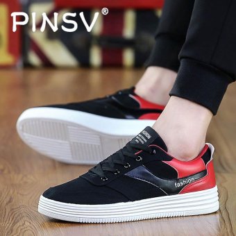 PINSV Men Fashion Sneakers Skate Shoes (Black/Red) - intl  