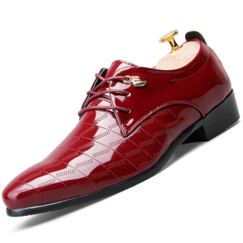 PINSV Men Formal Shoes Casual Leather Oxfords Shoes (Red) - Intl  