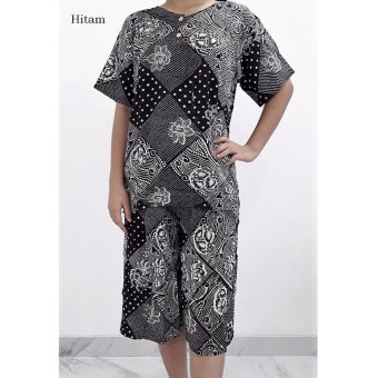 Pitakita Baju Tidur Celana Kulot Batik - Hitam A  