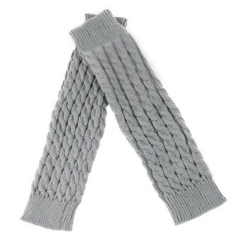 Plain Knitted Winter Women's Knit Crochet Fashion Leg Warmers Legging 5 Colors Light Gray  