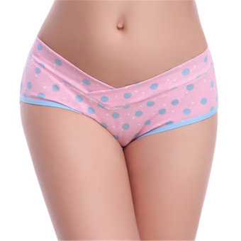 Pregnant Women Underwear Cotton Shorts Waist Triangle Underpants Hotpink - intl  