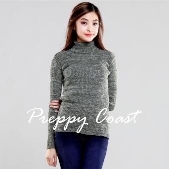 Preppy Coast Turtleneck Sweater (Forest)  