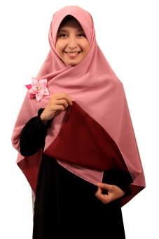 Pure Syaree Hijab Syari Bolak Balik 17 Maroon Dusty Pink  