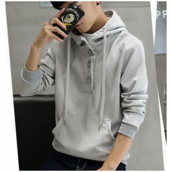 QQ Male hooded tracksuit sweater Grey - intl  