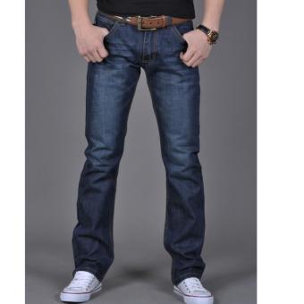 QQ Men's straight jeans Dark blue - intl  