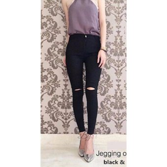 Queenshop - BSBC Jegging One Ripped - Hitam  