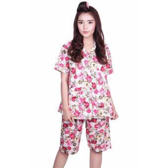 Quincy - Baju Tidur Piyama Floral Pajamas - Salem  