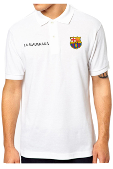QuincyLabel Polo Soccer Shirt La Blaugrana barcelona-White  