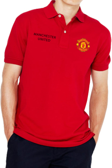 QuincyLabel Polo Soccer Shirt man utd-Red  