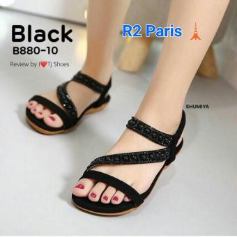 R2Paris Sepatu Sandal Pricot Hitam  