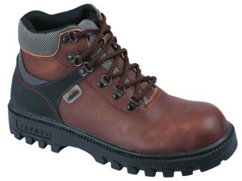 Raindoz Men Boots Safety - Kulit - Sol Karet - RLI 012 - Cokelat  