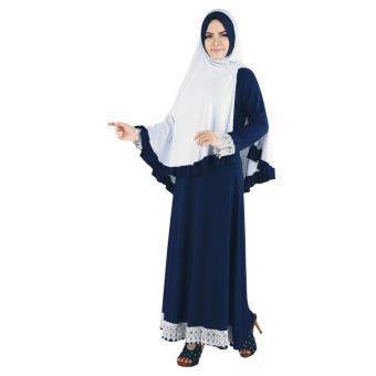 Raindoz Pakaian Muslim Wanita/Gamis + Kerudung RSG x028 Navy Blue  