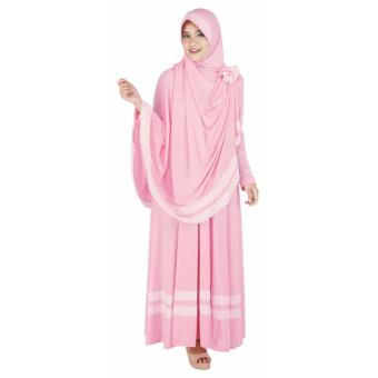 Raindoz Pakaian Muslim Wanita/Gamis + Kerudung RSGx025 Sweety Pink  
