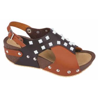 Raindoz Sandal Wedges Cassandra RAN 011 - Coklat Kombinasi  