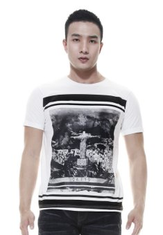 Raofe Boa Sorte Loose Comfort Men T-shirt Kaos Distro Pria - Putih  