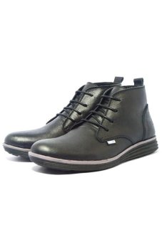 Raven Cordo Boot Leather - Hitam  