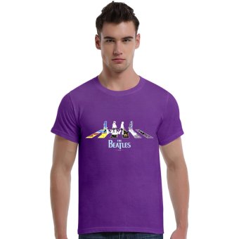 Rcok Band The Beatles Founded In 1960 Cotton Soft Men Short T-Shirt (Purple)   