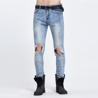 represent clothing designer pants slp destroyed mens slim denim straight biker skinny jeans men ripped jeans  