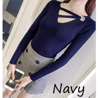REYN SHOP Blouse Keci Top Navy | Atasan Wanita | Baju Wanita | Blouse Wanita  