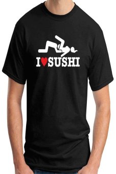 Rick's Clothing -Tshirt I Love Sushi - Hitam  