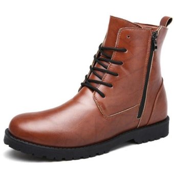 Rising Bazaar Men's Fashion Warming Leather Boots (777-Brown)  