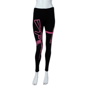 [Rose Gun]Lady Capri YOGA Running Sport Pants High Waist Cropped Leggings Fitness Pants FM - intl  