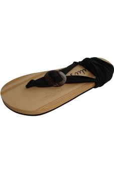 ROWOO Ladies Flat Strappy SandalsBlack (Intl)  