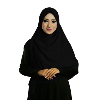 Ruman Hijab Jilbab Segiempat Ruman Square M (Hitam)  