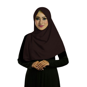 Ruman Hijab Jilbab Segiempat Ruman Square S (Coklat Tua)  
