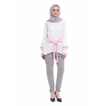 Ryma Hand Bell Top White-Pink  