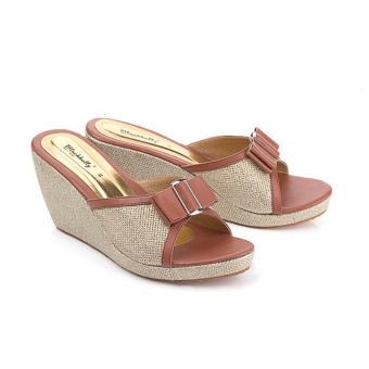 Sandal Wedges Wanita | Sendal Cewek Warna Coklat - LAN 105  