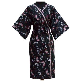 Sanny Apparel B 420 Kimono Batik [ Hitam Pink floral]  